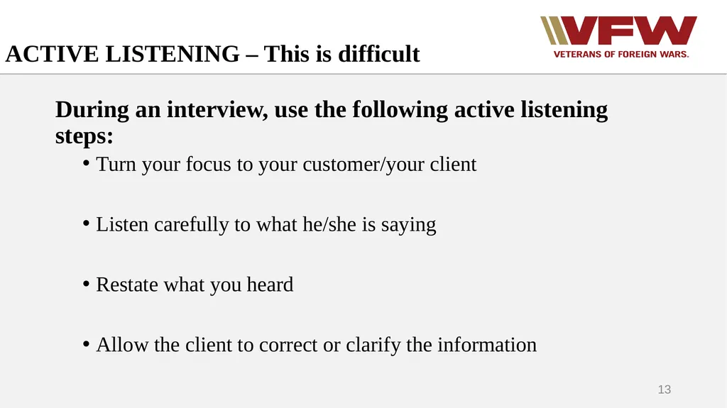 The Interview: A Key to Success Mark Barrett - slide 13 of 18