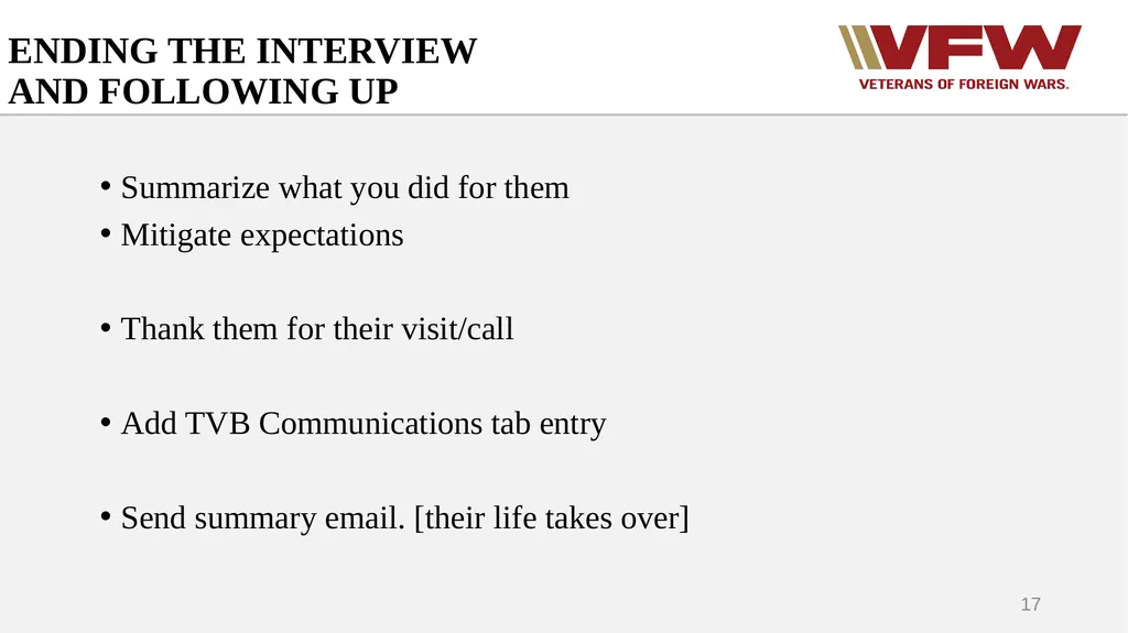 The Interview: A Key to Success Mark Barrett - slide 17 of 18