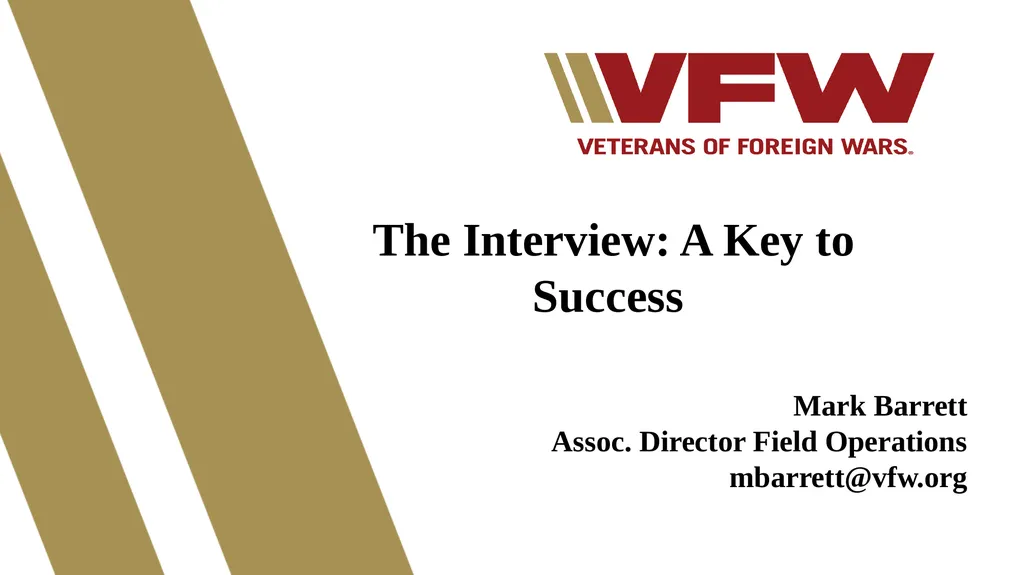 The Interview: A Key to Success Mark Barrett - slide 1 of 18