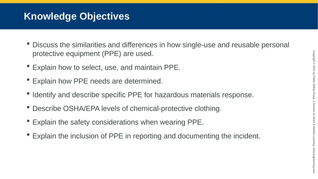 Personal Protective Equipment CHAPTER 8 Knowledge - slide 2 of 41