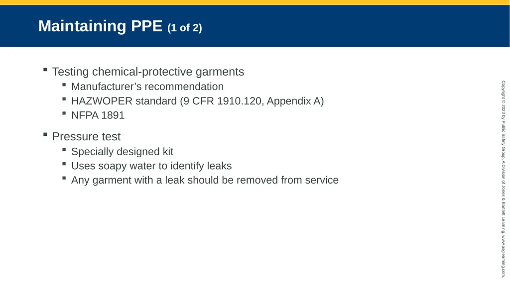 Personal Protective Equipment CHAPTER 8 Knowledge - slide 10 of 41