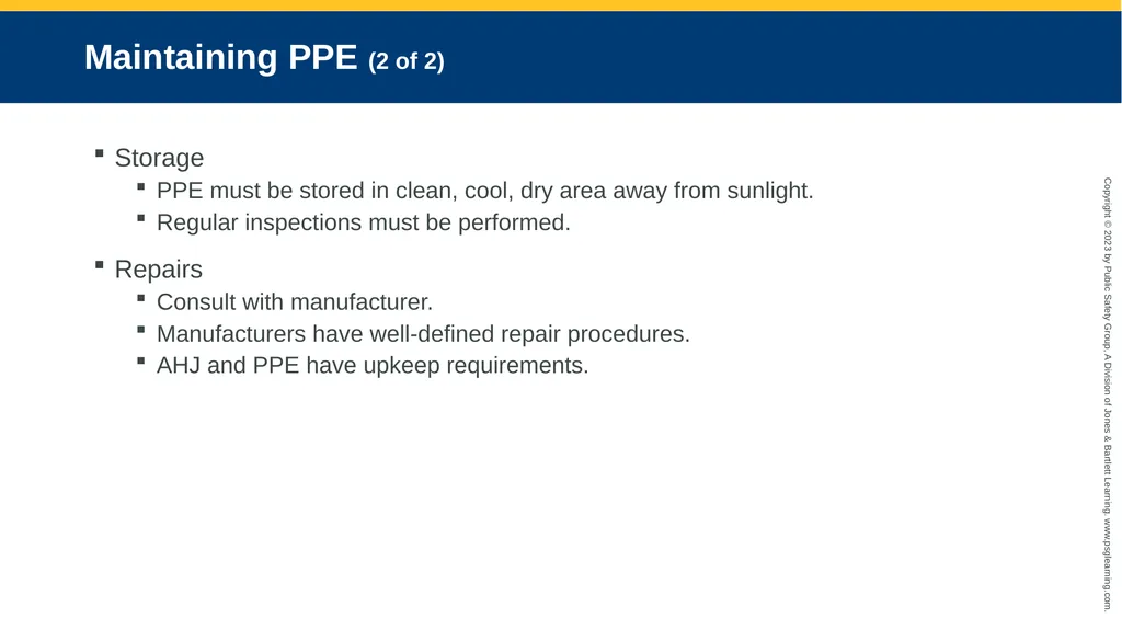 Personal Protective Equipment CHAPTER 8 Knowledge - slide 11 of 41