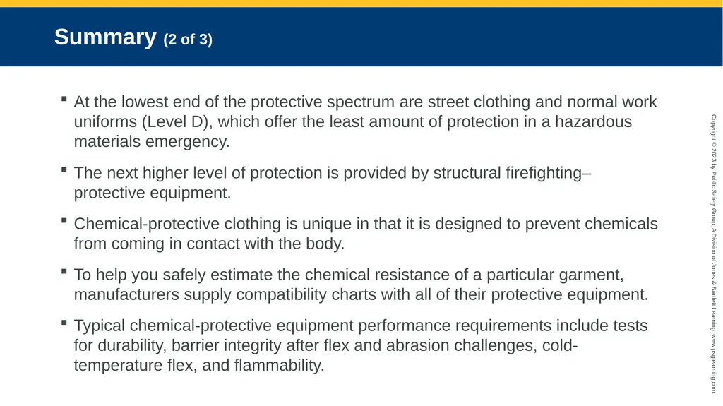 Personal Protective Equipment CHAPTER 8 Knowledge - slide 40 of 41