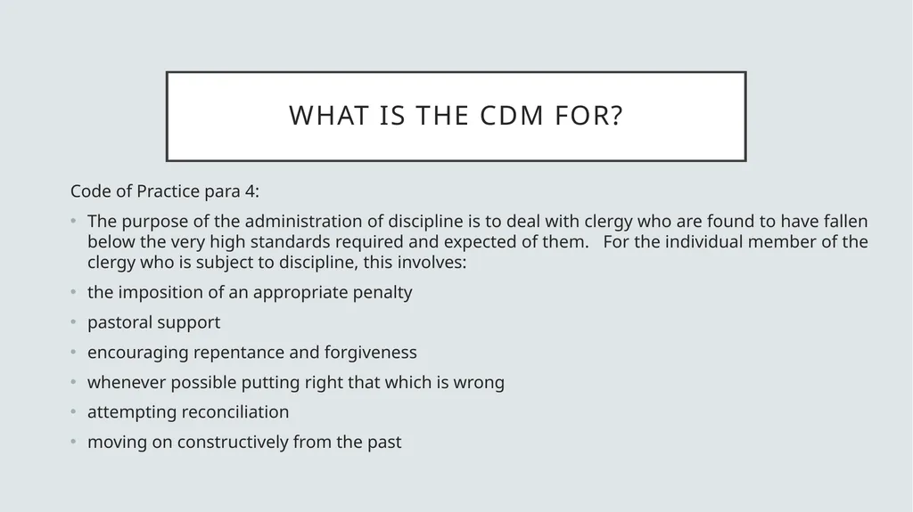 What is the CDM FOR? Section 1 CDM - Duty - slide 2 of 10