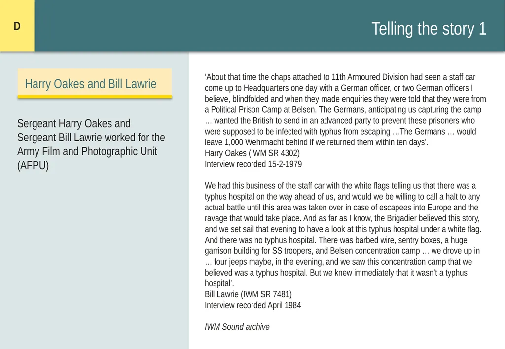 Encountering Bergen-Belsen What were the - slide 39 of 54