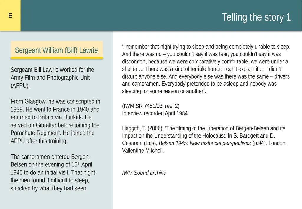Encountering Bergen-Belsen What were the - slide 49 of 54