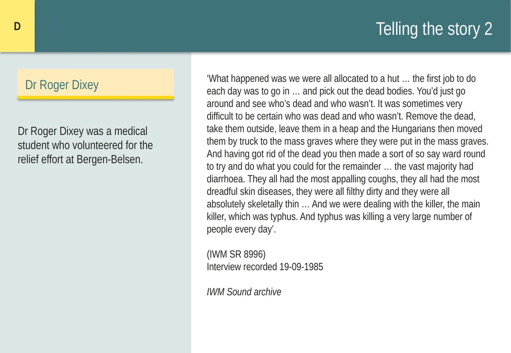 Encountering Bergen-Belsen What were the - slide 40 of 54
