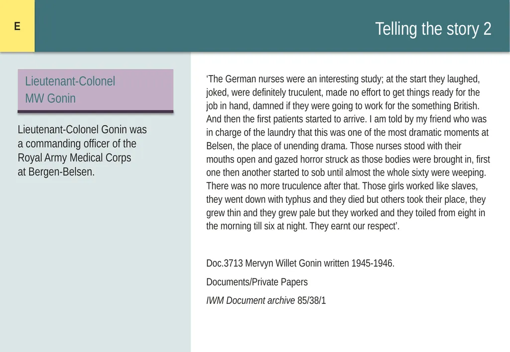 Encountering Bergen-Belsen What were the - slide 50 of 54