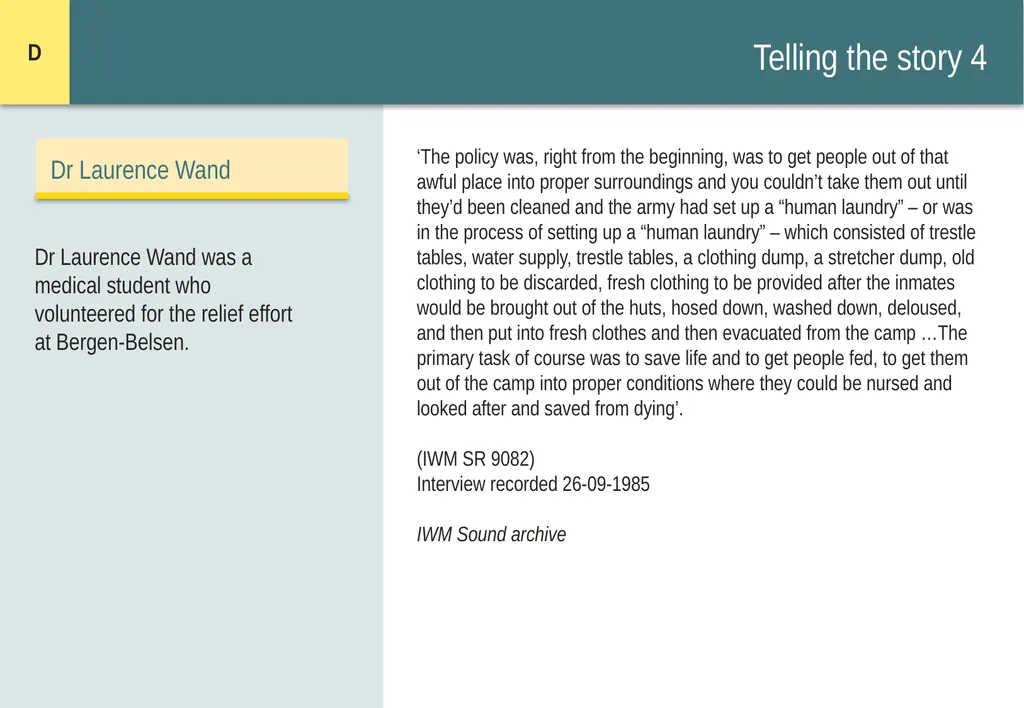 Encountering Bergen-Belsen What were the - slide 42 of 54