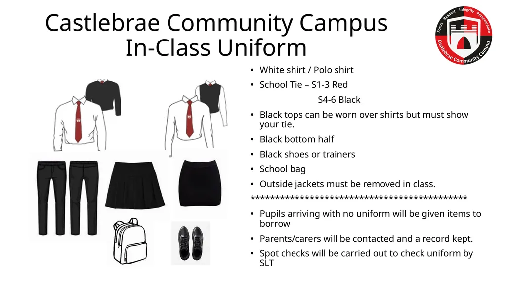Castlebrae Community Campus In-Class Uniform White - slide 2 of 2