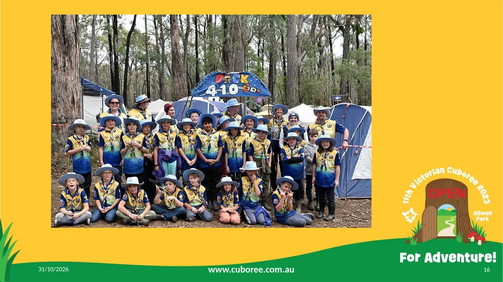 Cuboree 2023 September 25-29 2023 Acknowledgement - slide 16 of 25