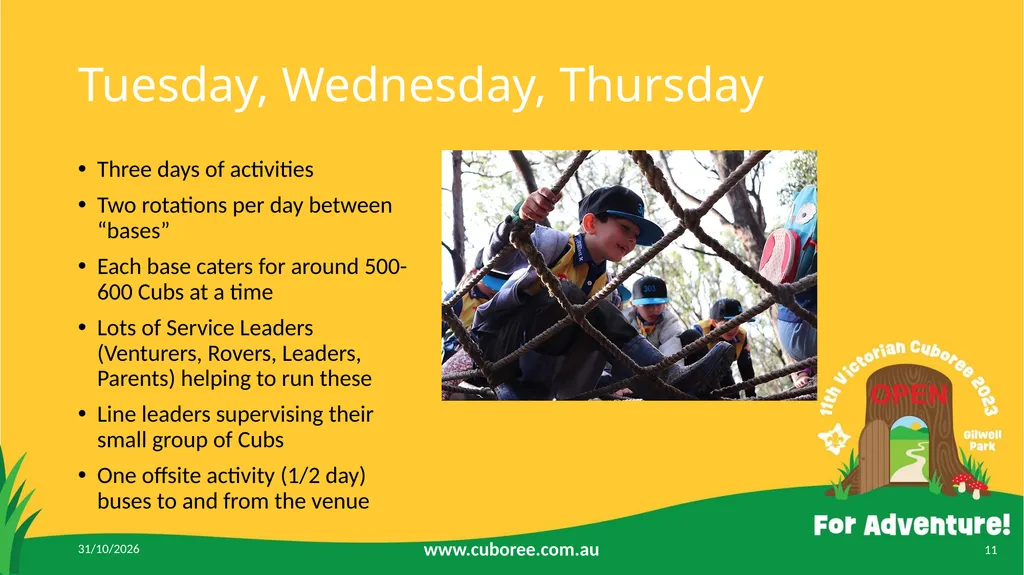 Cuboree 2023 September 25-29 2023 Acknowledgement - slide 11 of 25