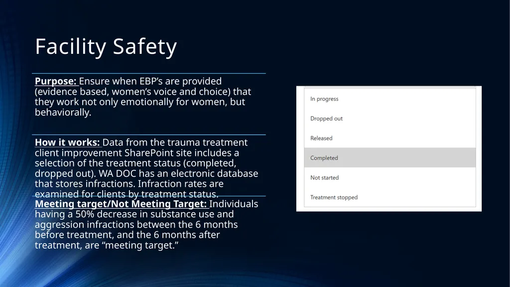 Evidence Based Treatment to Improve Client, Staff, - slide 30 of 47