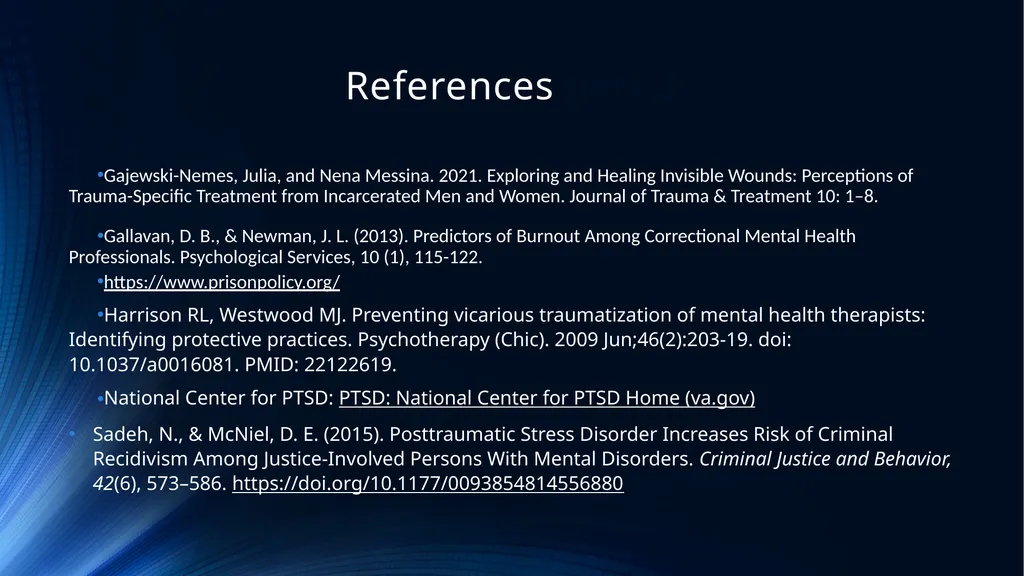 Evidence Based Treatment to Improve Client, Staff, - slide 46 of 47