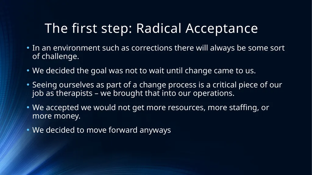 Evidence Based Treatment to Improve Client, Staff, - slide 21 of 47