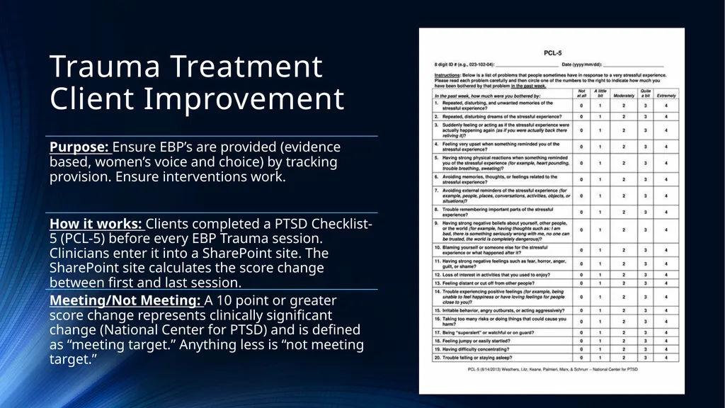 Evidence Based Treatment to Improve Client, Staff, - slide 29 of 47
