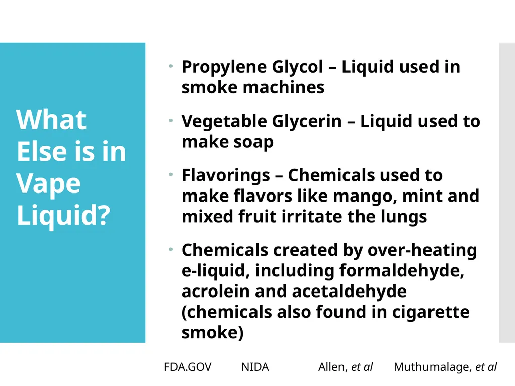Know the Risks VAPING and E-CIGARETTES After This - slide 9 of 28