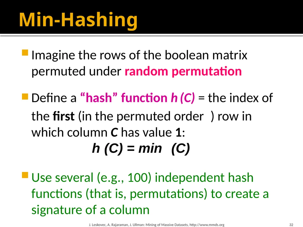 Finding Similar Items: Locality Sensitive Hashing - slide 32 of 58