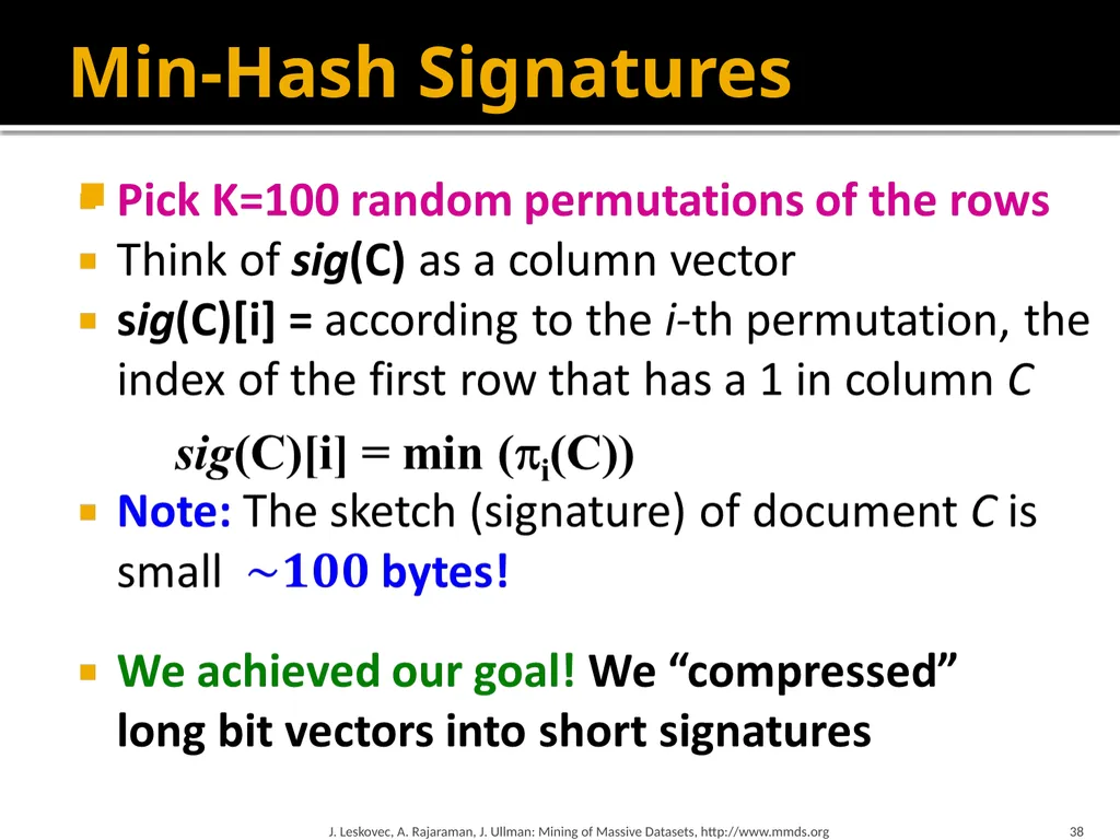Finding Similar Items: Locality Sensitive Hashing - slide 37 of 58