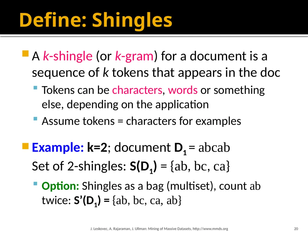Finding Similar Items: Locality Sensitive Hashing - slide 20 of 58