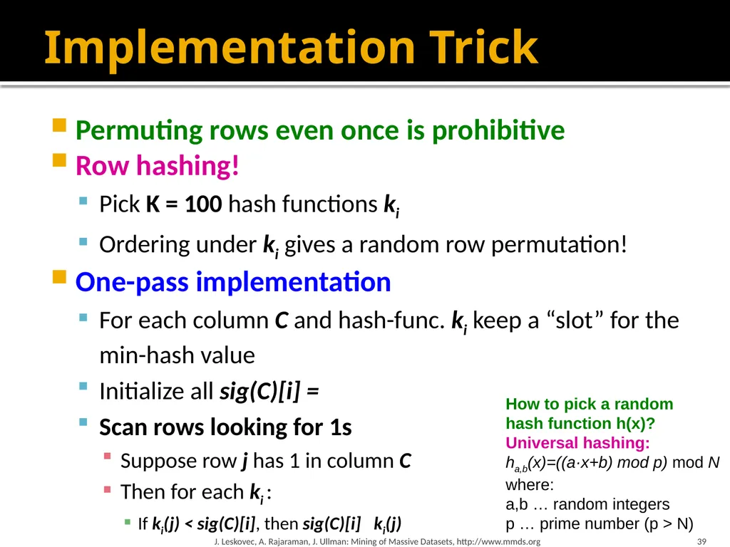 Finding Similar Items: Locality Sensitive Hashing - slide 38 of 58