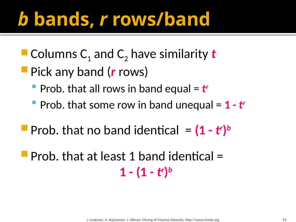 Finding Similar Items: Locality Sensitive Hashing - slide 53 of 58
