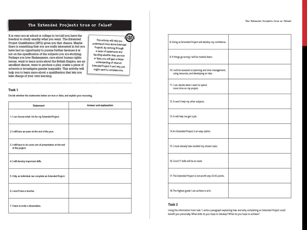INTRODUCTION TO LEVEL 3 EPQ YEAR 12 INDUCTION WHAT - slide 11 of 25