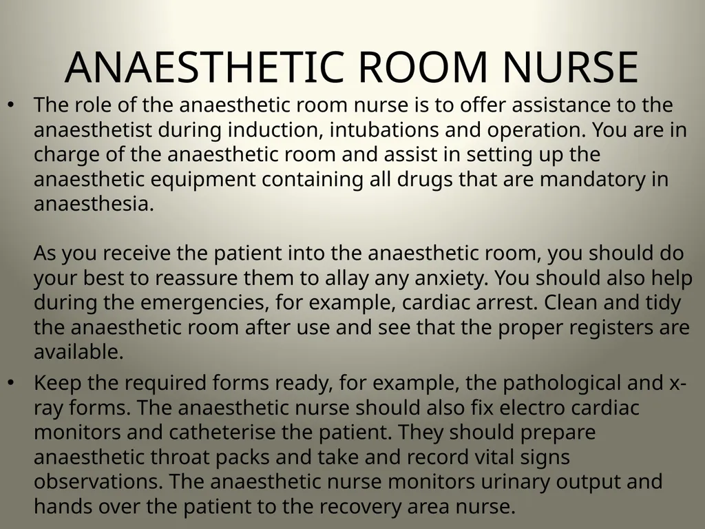 INTRODUCTION TO OPERATING THEATRE OBJECTIVES - slide 60 of 79