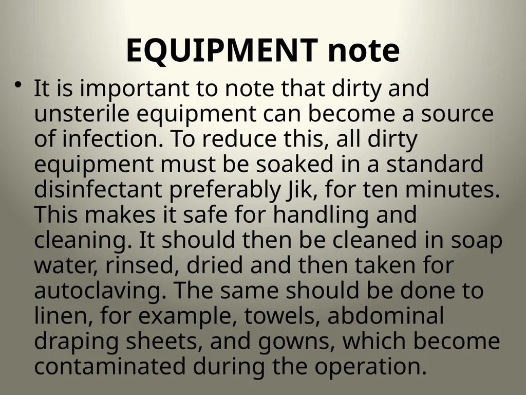 INTRODUCTION TO OPERATING THEATRE OBJECTIVES - slide 43 of 79