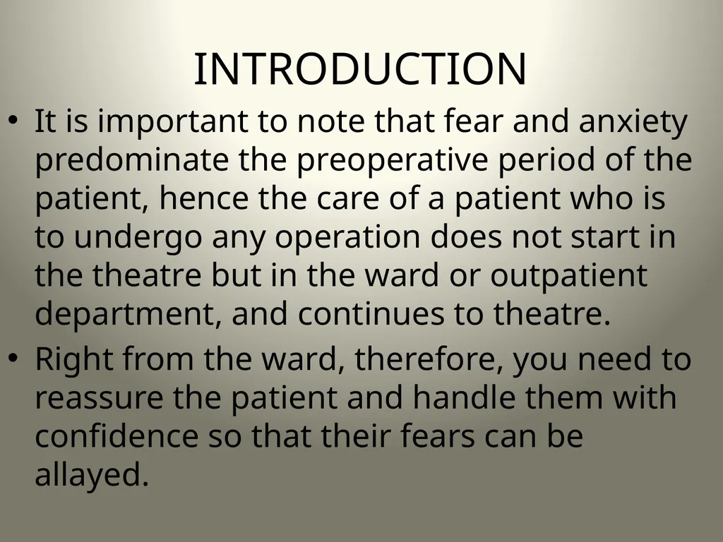 INTRODUCTION TO OPERATING THEATRE OBJECTIVES - slide 55 of 79