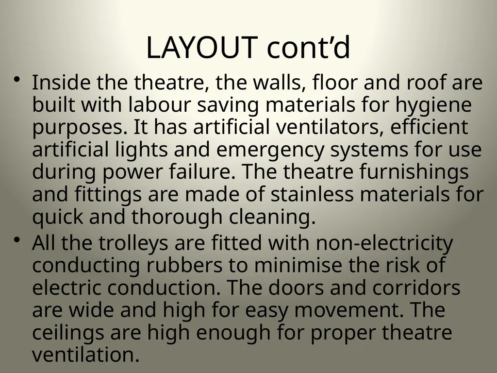 INTRODUCTION TO OPERATING THEATRE OBJECTIVES - slide 18 of 79