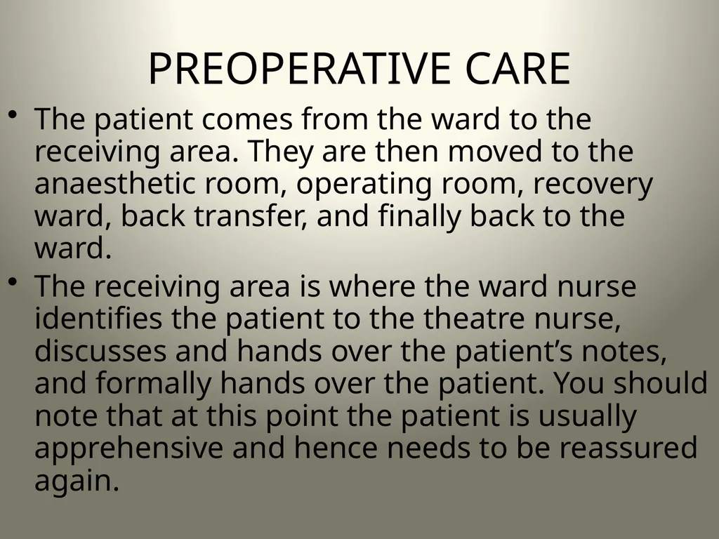INTRODUCTION TO OPERATING THEATRE OBJECTIVES - slide 57 of 79