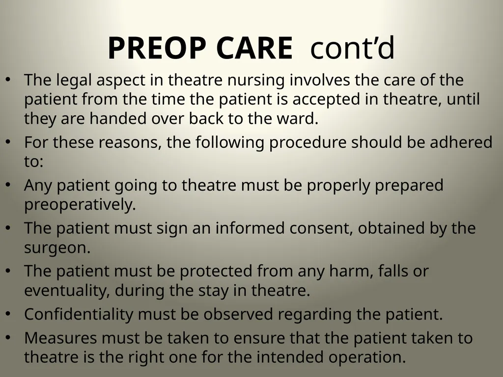 INTRODUCTION TO OPERATING THEATRE OBJECTIVES - slide 15 of 79