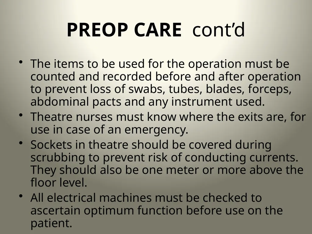 INTRODUCTION TO OPERATING THEATRE OBJECTIVES - slide 16 of 79