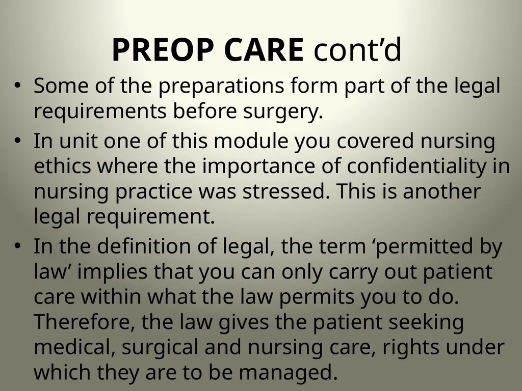 INTRODUCTION TO OPERATING THEATRE OBJECTIVES - slide 11 of 79