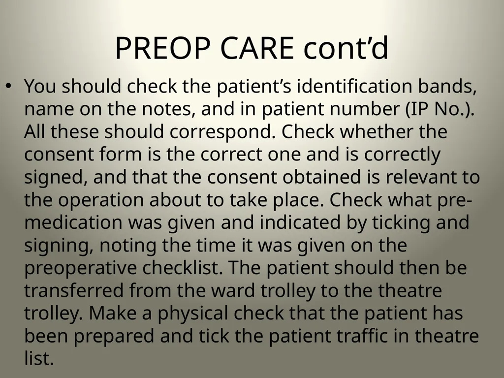INTRODUCTION TO OPERATING THEATRE OBJECTIVES - slide 58 of 79