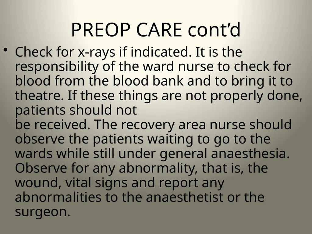 INTRODUCTION TO OPERATING THEATRE OBJECTIVES - slide 59 of 79