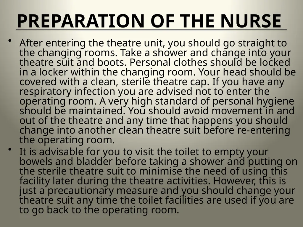 INTRODUCTION TO OPERATING THEATRE OBJECTIVES - slide 24 of 79