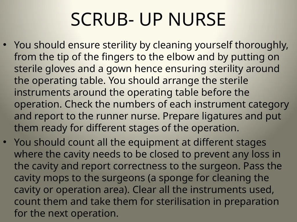 INTRODUCTION TO OPERATING THEATRE OBJECTIVES - slide 64 of 79