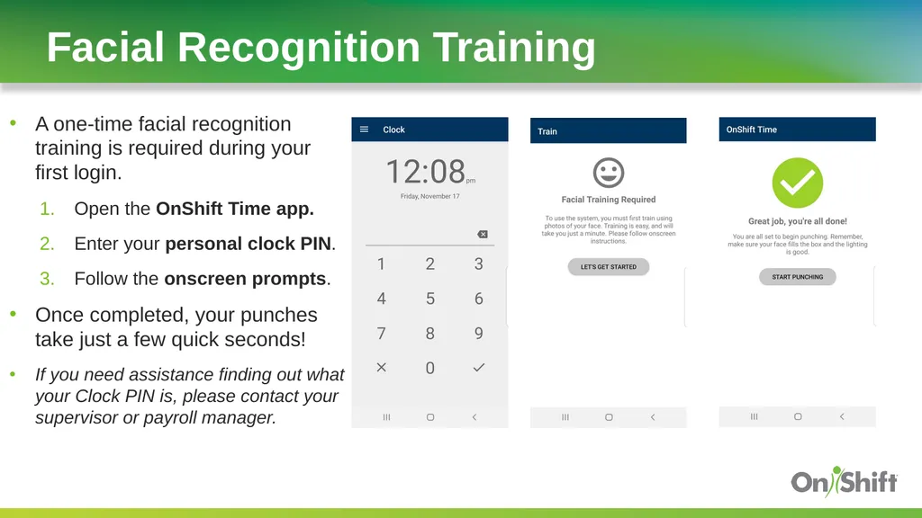 OnShift Time Employee In-Service Training Ensure - slide 5 of 19