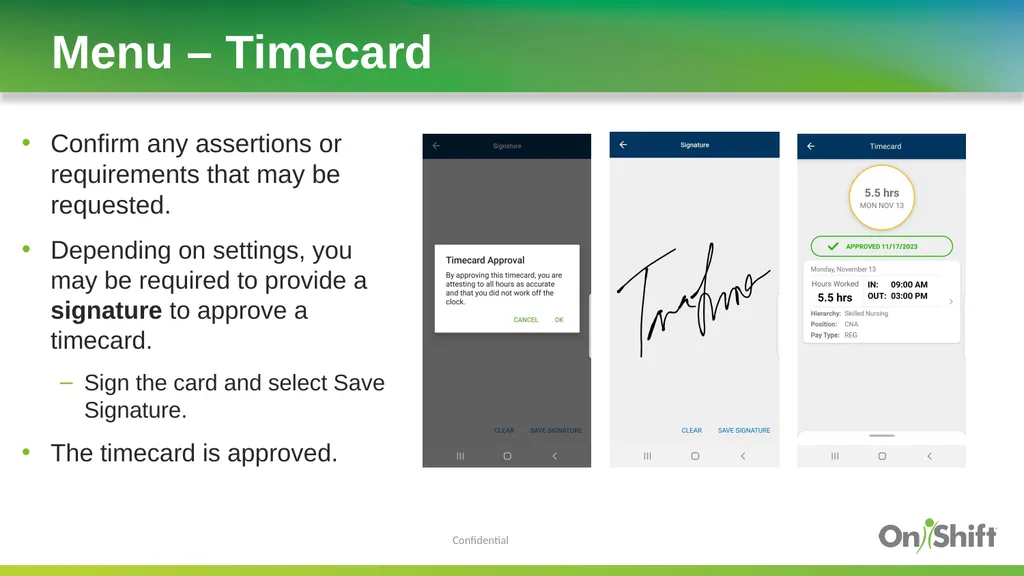 OnShift Time Employee In-Service Training Ensure - slide 17 of 19