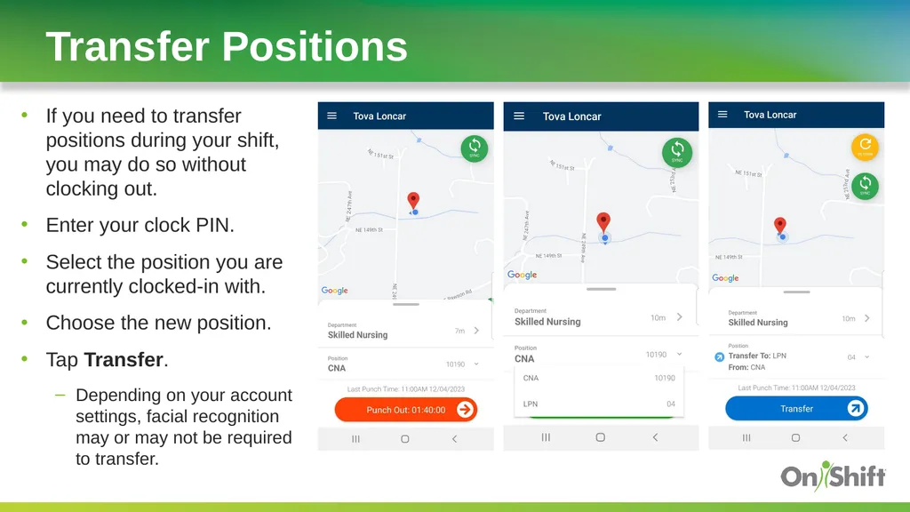 OnShift Time Employee In-Service Training Ensure - slide 10 of 19