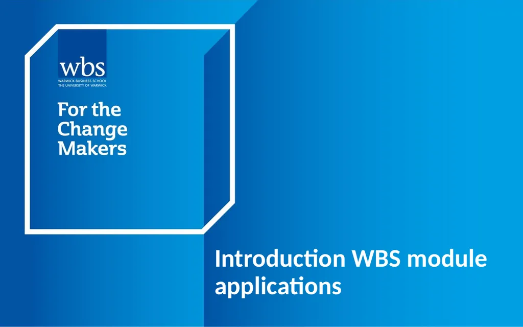 Introduction WBS module applications So why study - slide 1 of 8