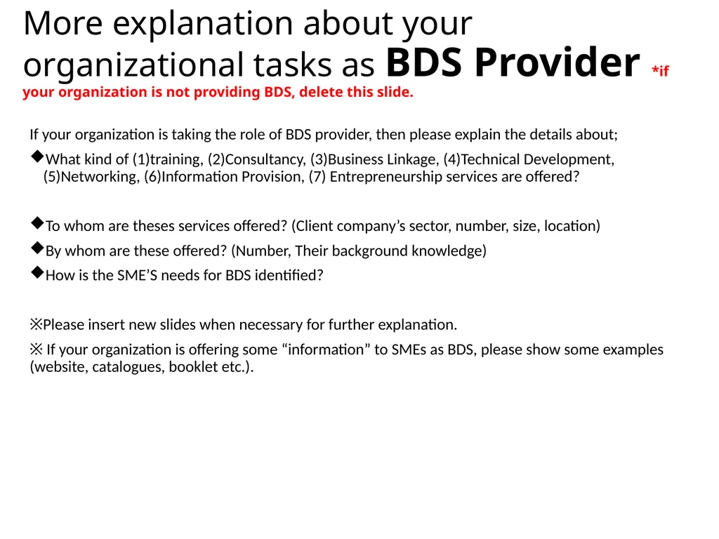 Inception Report “Business Development Services - slide 6 of 12
