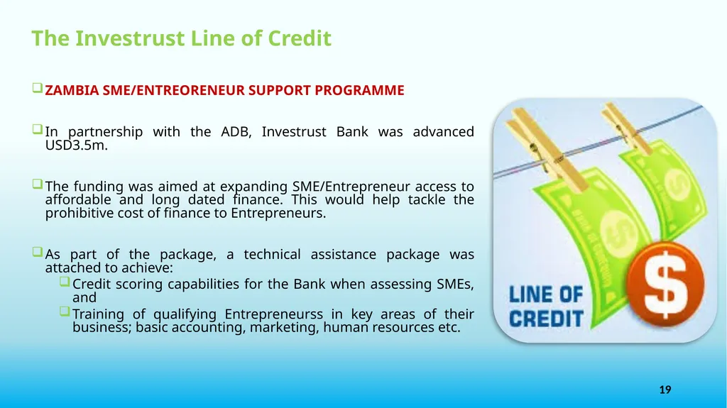 THE ROLE OF FINANCIAL INSTITUTIONS IN PROMOTING - slide 19 of 24