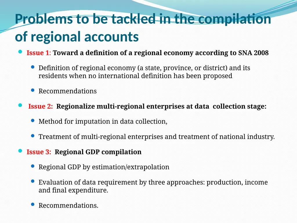Regional accounts: an introduction Viet Vu - slide 2 of 38