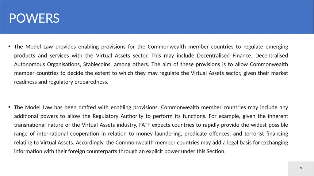 Model Law on Virtual Assets Law Ministers’ Meeting - slide 9 of 23