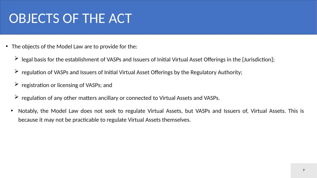 Model Law on Virtual Assets Law Ministers’ Meeting - slide 7 of 23