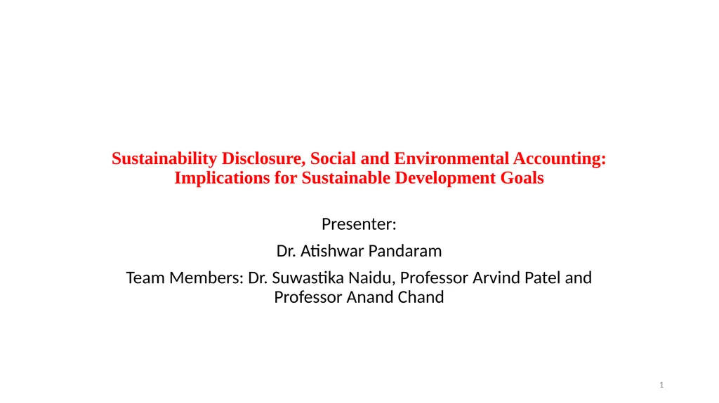 Sustainability Disclosure, Social and - slide 1 of 21
