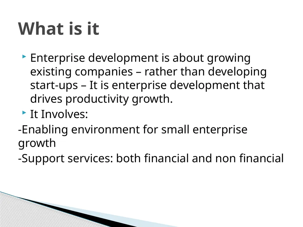 Enterprise development SMEs and export-led growth - slide 2 of 25